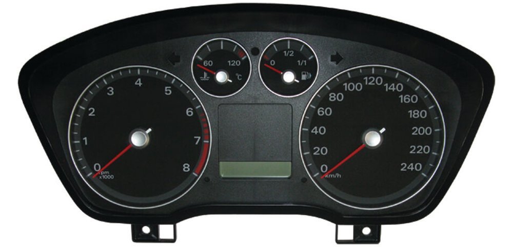 Ford Focus dashboard unit of the type repaired across Surrey — speedometer, gauges and mileage display in one panel
