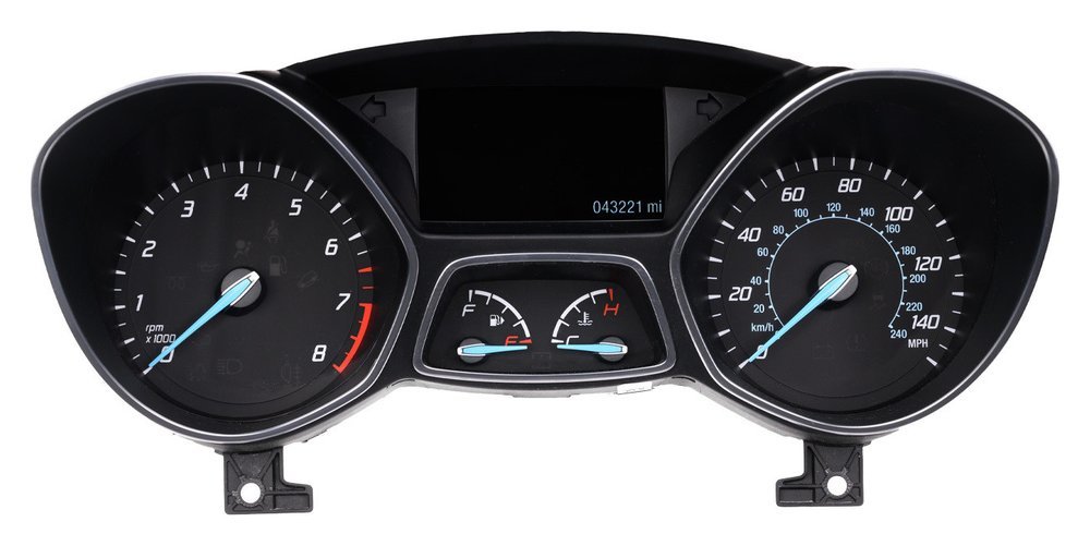 Later Ford twin-dial dashboard with centre screen, prone to flickering and fading, repaired across Surrey